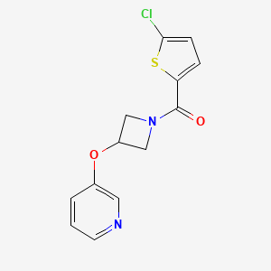 molecular formula C13H11ClN2O2S B2357348 (5-Chlorothiophen-2-yl)(3-(pyridin-3-yloxy)azetidin-1-yl)methanone CAS No. 1904167-84-5