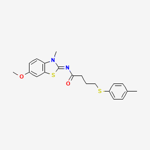 molecular formula C20H22N2O2S2 B2357350 (E)-N-(6-methoxy-3-methylbenzo[d]thiazol-2(3H)-ylidene)-4-(p-tolylthio)butanamide CAS No. 1007263-88-8