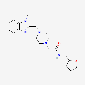 2-(4-((1-methyl-1H-benzo[d]imidazol-2-yl)methyl)piperazin-1-yl)-N-((tetrahydrofuran-2-yl)methyl)acetamide