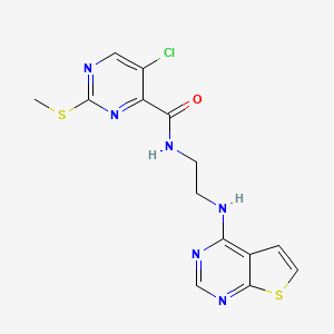 B2357367 5-chloro-2-(methylsulfanyl)-N-[2-({thieno[2,3-d]pyrimidin-4-yl}amino)ethyl]pyrimidine-4-carboxamide CAS No. 1241253-72-4