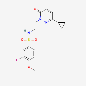 molecular formula C17H20FN3O4S B2357374 N-(2-(3-环丙基-6-氧代嘧啶-1(6H)-基)乙基)-4-乙氧基-3-氟苯磺酰胺 CAS No. 2034535-14-1