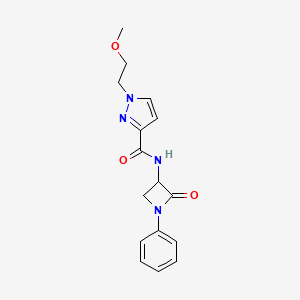 B2357384 1-(2-methoxyethyl)-N-(2-oxo-1-phenylazetidin-3-yl)-1H-pyrazole-3-carboxamide CAS No. 1825295-64-4