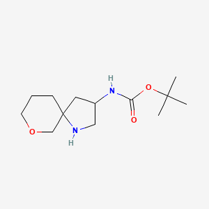 molecular formula C13H24N2O3 B2357391 叔丁基 N-(9-氧杂-1-氮杂螺[4.5]癸-3-基)氨基甲酸酯 CAS No. 2248258-11-7