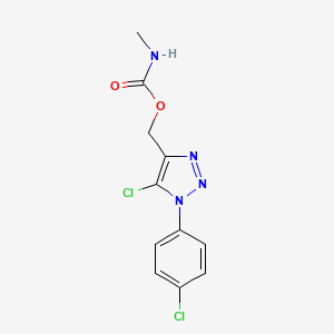 molecular formula C11H10Cl2N4O2 B2357392 [5-chloro-1-(4-chlorophenyl)triazol-4-yl]methyl N-methylcarbamate CAS No. 288161-18-2