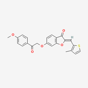 molecular formula C23H18O5S B2357395 (Z)-6-(2-(4-methoxyphenyl)-2-oxoethoxy)-2-((3-methylthiophen-2-yl)methylene)benzofuran-3(2H)-one CAS No. 622797-33-5