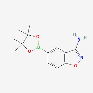 molecular formula C13H17BN2O3 B2357396 5-(4,4,5,5-Tetramethyl-1,3,2-dioxaborolan-2-YL)benzo[D]isoxazol-3-amine CAS No. 2377610-21-2