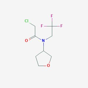 molecular formula C8H11ClF3NO2 B2357399 2-Chloro-N-(oxolan-3-yl)-N-(2,2,2-trifluoroethyl)acetamide CAS No. 2411284-51-8