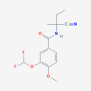 molecular formula C14H16F2N2O3 B2357403 N-(1-氰基-1-甲基丙基)-3-(二氟甲氧基)-4-甲氧基苯甲酰胺 CAS No. 1280850-44-3