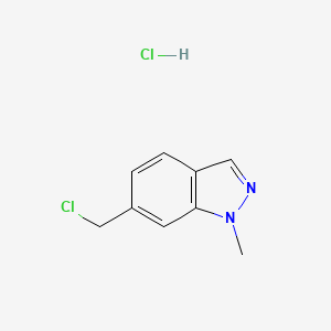molecular formula C9H10Cl2N2 B2357407 6-(Chloromethyl)-1-methylindazole;hydrochloride CAS No. 2503209-27-4