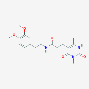 molecular formula C19H25N3O5 B2357409 N-(3,4-dimethoxyphenethyl)-3-(3,6-dimethyl-2,4-dioxo-1,2,3,4-tetrahydropyrimidin-5-yl)propanamide CAS No. 1105207-50-8