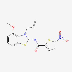 molecular formula C16H13N3O4S2 B2357413 (Z)-N-(3-allyl-4-methoxybenzo[d]thiazol-2(3H)-ylidene)-5-nitrothiophene-2-carboxamide CAS No. 868376-23-2