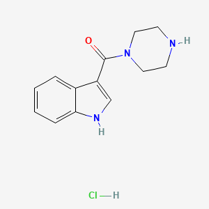 molecular formula C13H16ClN3O B2357420 3-(piperazine-1-carbonyl)-1H-indole hydrochloride CAS No. 1172808-41-1