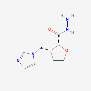 molecular formula C9H14N4O2 B2357423 (2R,3R)-3-(咪唑-1-基甲基)氧杂环-2-甲酰肼 CAS No. 2031242-54-1