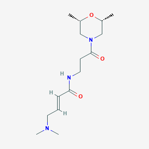 molecular formula C15H27N3O3 B2357424 (E)-4-(Dimethylamino)-N-[3-[(2S,6R)-2,6-dimethylmorpholin-4-yl]-3-oxopropyl]but-2-enamide CAS No. 2411178-97-5