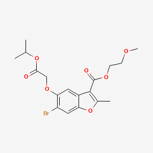 molecular formula C18H21BrO7 B2357429 2-Methoxyethyl 6-bromo-5-(2-isopropoxy-2-oxoethoxy)-2-methylbenzofuran-3-carboxylate CAS No. 384361-37-9
