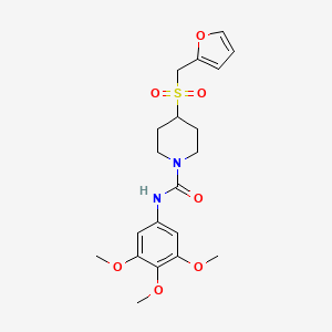 molecular formula C20H26N2O7S B2357432 4-((furan-2-ylmethyl)sulfonyl)-N-(3,4,5-trimethoxyphenyl)piperidine-1-carboxamide CAS No. 1795476-11-7