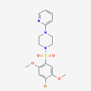 molecular formula C17H20BrN3O4S B2357433 4-Bromo-2,5-dimethoxy-1-[(4-(2-pyridyl)piperazinyl)sulfonyl]benzene CAS No. 898638-86-3