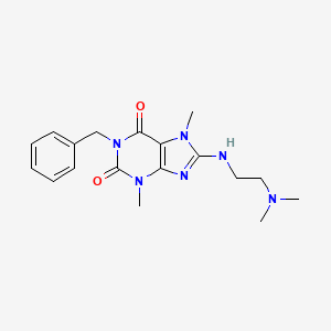 molecular formula C18H24N6O2 B2357442 1-benzyl-8-((2-(dimethylamino)ethyl)amino)-3,7-dimethyl-1H-purine-2,6(3H,7H)-dione CAS No. 941873-81-0