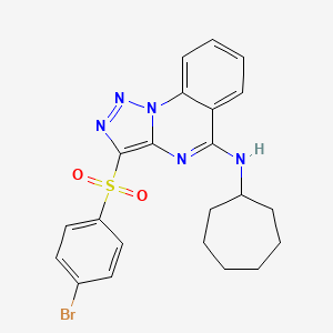 3-((4-bromophenyl)sulfonyl)-N-cycloheptyl-[1,2,3]triazolo[1,5-a]quinazolin-5-amine