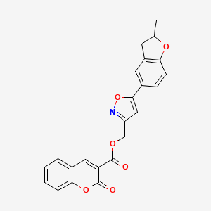 molecular formula C23H17NO6 B2357445 (5-(2-methyl-2,3-dihydrobenzofuran-5-yl)isoxazol-3-yl)methyl 2-oxo-2H-chromene-3-carboxylate CAS No. 1105244-82-3