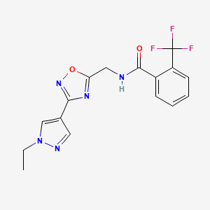 N-((3-(1-ethyl-1H-pyrazol-4-yl)-1,2,4-oxadiazol-5-yl)methyl)-2-(trifluoromethyl)benzamide