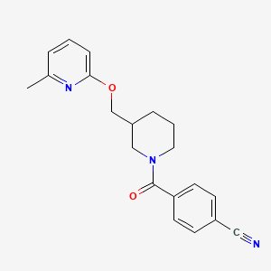 4-[3-[(6-Methylpyridin-2-yl)oxymethyl]piperidine-1-carbonyl]benzonitrile