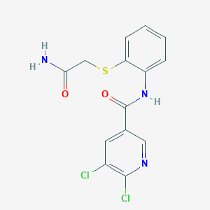 molecular formula C14H11Cl2N3O2S B2357473 N-{2-[(carbamoylmethyl)sulfanyl]phenyl}-5,6-dichloropyridine-3-carboxamide CAS No. 872430-42-7