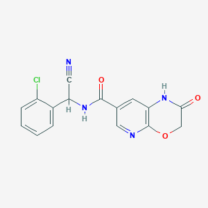 molecular formula C16H11ClN4O3 B2357484 N-[(2-chlorophenyl)(cyano)methyl]-2-oxo-1H,2H,3H-pyrido[2,3-b][1,4]oxazine-7-carboxamide CAS No. 2094305-33-4