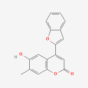 molecular formula C18H12O4 B2357485 4-(1-Benzofuran-2-yl)-6-Hydroxy-7-Methyl-2H-Chromen-2-on CAS No. 890633-67-7