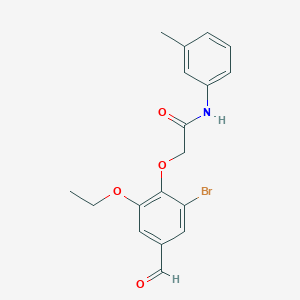 molecular formula C18H18BrNO4 B2357490 2-(2-bromo-6-ethoxy-4-formylphenoxy)-N-(3-methylphenyl)acetamide CAS No. 579523-41-4