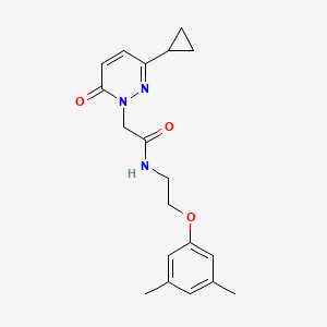 molecular formula C19H23N3O3 B2357492 2-(3-cyclopropyl-6-oxopyridazin-1(6H)-yl)-N-(2-(3,5-dimethylphenoxy)ethyl)acetamide CAS No. 2034424-60-5