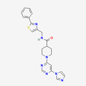 1-(6-(1H-imidazol-1-yl)pyrimidin-4-yl)-N-((2-phenylthiazol-4-yl)methyl)piperidine-4-carboxamide