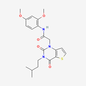 molecular formula C21H25N3O5S B2357504 N-(2,4-dimethoxyphenyl)-2-[3-(3-methylbutyl)-2,4-dioxo-3,4-dihydrothieno[3,2-d]pyrimidin-1(2H)-yl]acetamide CAS No. 1252884-09-5