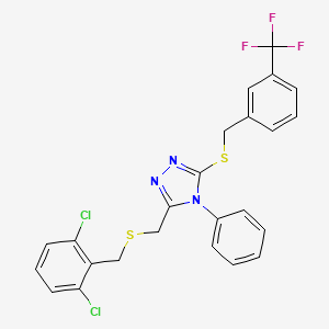 3-[(2,6-Dichlorophenyl)methylsulfanylmethyl]-4-phenyl-5-[[3-(trifluoromethyl)phenyl]methylsulfanyl]-1,2,4-triazole