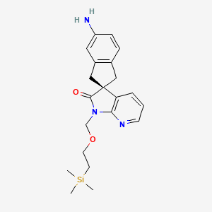 molecular formula C21H27N3O2Si B2357507 (S)-5-Amino-1'-((2-(trimethylsilyl)ethoxy)methyl)-1,3-dihydrospiro[indene-2,3'-pyrrolo[2,3-b]pyridin]-2'(1'h)-one CAS No. 939016-96-3