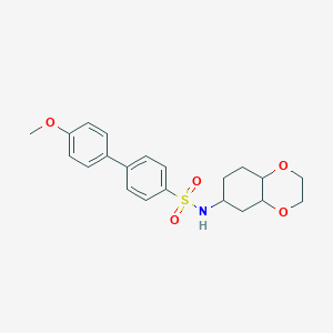 molecular formula C21H25NO5S B2357518 4'-甲氧基-N-(八氢苯并[b][1,4]二氧杂环己烷-6-基)-[1,1'-联苯]-4-磺酰胺 CAS No. 1902909-20-9