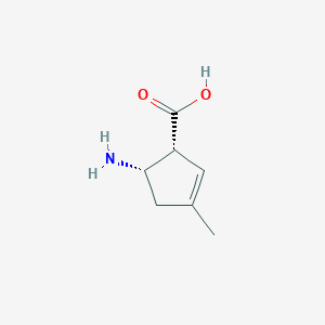 molecular formula C7H11NO2 B235752 (1R,5S)-5-amino-3-methylcyclopent-2-ene-1-carboxylic acid CAS No. 156292-40-9