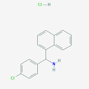 molecular formula C17H15Cl2N B2357520 (4-氯苯基)-萘-1-基甲胺；盐酸盐 CAS No. 2247104-28-3