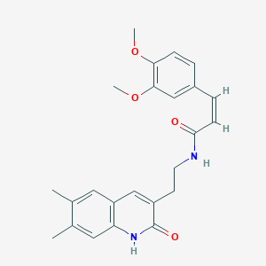(Z)-3-(3,4-dimethoxyphenyl)-N-(2-(6,7-dimethyl-2-oxo-1,2-dihydroquinolin-3-yl)ethyl)acrylamide