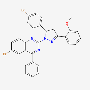 molecular formula C30H22Br2N4O B2357528 6-溴-2-(5-(4-溴苯基)-3-(2-甲氧基苯基)-4,5-二氢-1H-吡唑-1-基)-4-苯基喹唑啉 CAS No. 392321-64-1