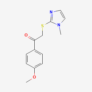 molecular formula C13H14N2O2S B2357540 1-(4-methoxyphenyl)-2-[(1-methyl-1H-imidazol-2-yl)sulfanyl]ethanone CAS No. 313648-79-2