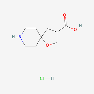 molecular formula C9H16ClNO3 B2357542 1-Oxa-8-azaspiro[4.5]decane-3-carboxylic acid;hydrochloride CAS No. 2260932-84-9