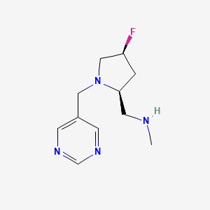 molecular formula C11H17FN4 B2357553 {[(2S,4S)-4-fluoro-1-(pyrimidin-5-ylmethyl)pyrrolidin-2-yl]methyl}(methyl)amine CAS No. 1820575-49-2