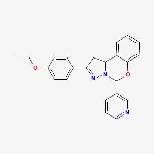 molecular formula C23H21N3O2 B2357558 2-(4-乙氧基苯基)-5-(吡啶-3-基)-5,10b-二氢-1H-苯并[e]吡唑并[1,5-c][1,3]恶嗪 CAS No. 899984-48-6