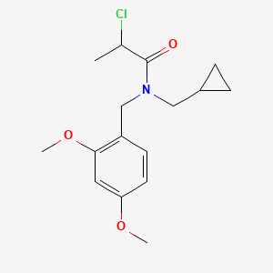 molecular formula C16H22ClNO3 B2357564 2-Chloro-N-(cyclopropylmethyl)-N-[(2,4-dimethoxyphenyl)methyl]propanamide CAS No. 2411312-63-3