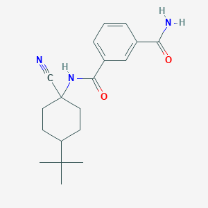 molecular formula C19H25N3O2 B2357572 3-N-(4-Tert-butyl-1-cyanocyclohexyl)benzene-1,3-dicarboxamide CAS No. 2224502-75-2