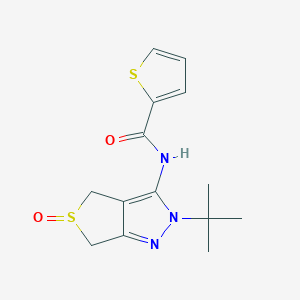 molecular formula C14H17N3O2S2 B2357579 N-(2-tert-butyl-5-oxo-4,6-dihydrothieno[3,4-c]pyrazol-3-yl)-2-thiophenecarboxamide CAS No. 958587-28-5