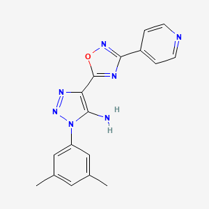 molecular formula C17H15N7O B2357588 3-(3,5-Dimethylphenyl)-5-(3-pyridin-4-yl-1,2,4-oxadiazol-5-yl)triazol-4-amine CAS No. 892767-14-5