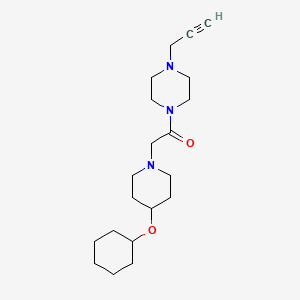 molecular formula C20H33N3O2 B2357590 2-[4-(Cyclohexyloxy)piperidin-1-yl]-1-[4-(prop-2-yn-1-yl)piperazin-1-yl]ethan-1-one CAS No. 1797005-75-4