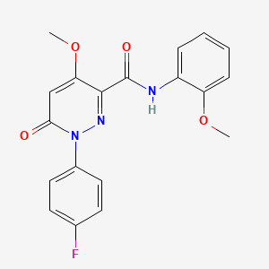 molecular formula C19H16FN3O4 B2357593 1-(4-fluorophenyl)-4-methoxy-N-(2-methoxyphenyl)-6-oxopyridazine-3-carboxamide CAS No. 941879-71-6